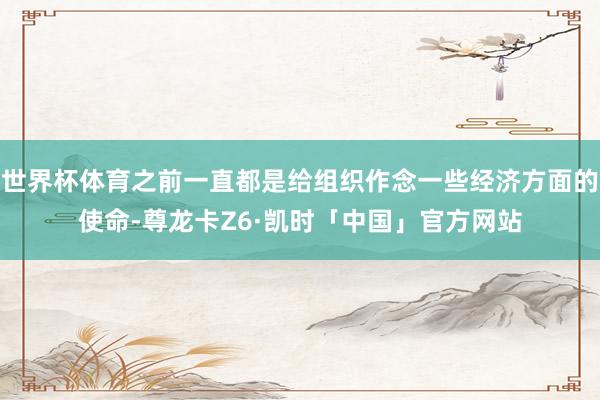 世界杯体育之前一直都是给组织作念一些经济方面的使命-尊龙卡Z6·凯时「中国」官方网站