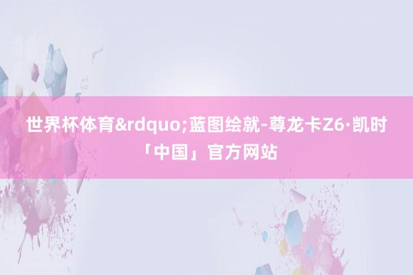 世界杯体育&rdquo;蓝图绘就-尊龙卡Z6·凯时「中国」官方网站