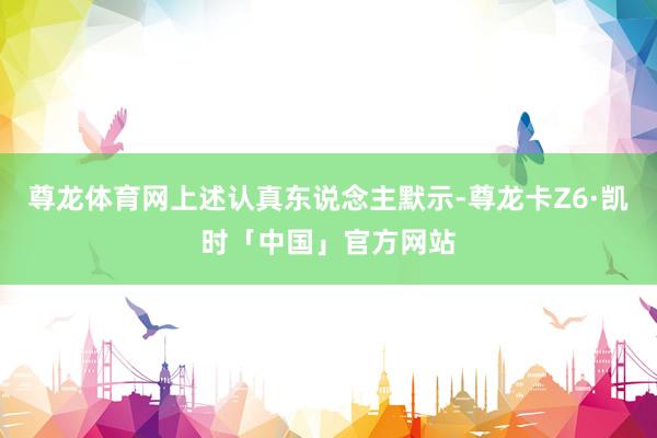 尊龙体育网上述认真东说念主默示-尊龙卡Z6·凯时「中国」官方网站